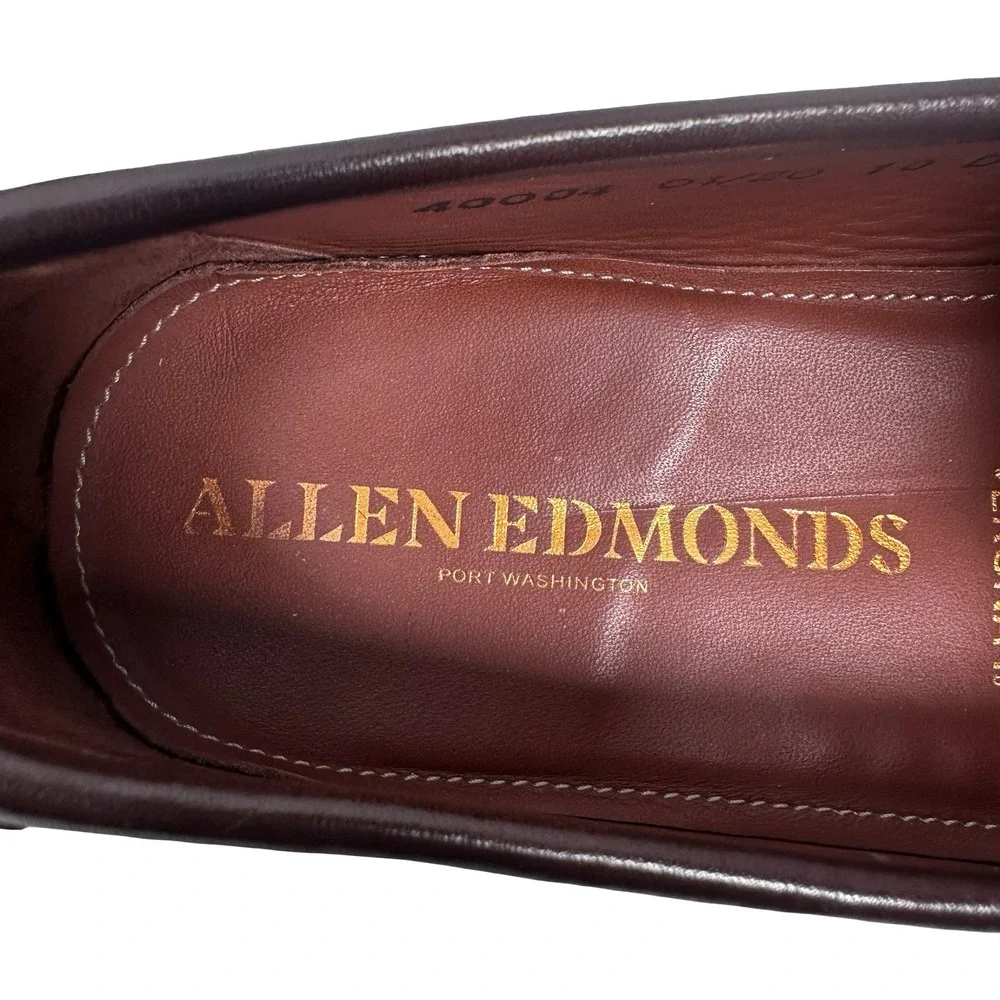Allen Edmonds Verona II Mens 10 D Dark Brown Leather Bit Loafers Made in Italy
